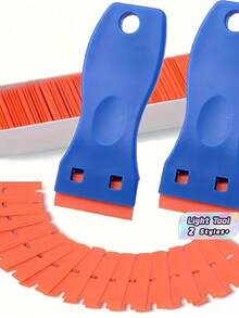 Versatile Multipurpose Plastic Scraper Reusable Non Scratch For Paint Stickers Labels Glue Removal Glass Window Car Floor Wall Bathroom Kitchen - Multicolor - View 1