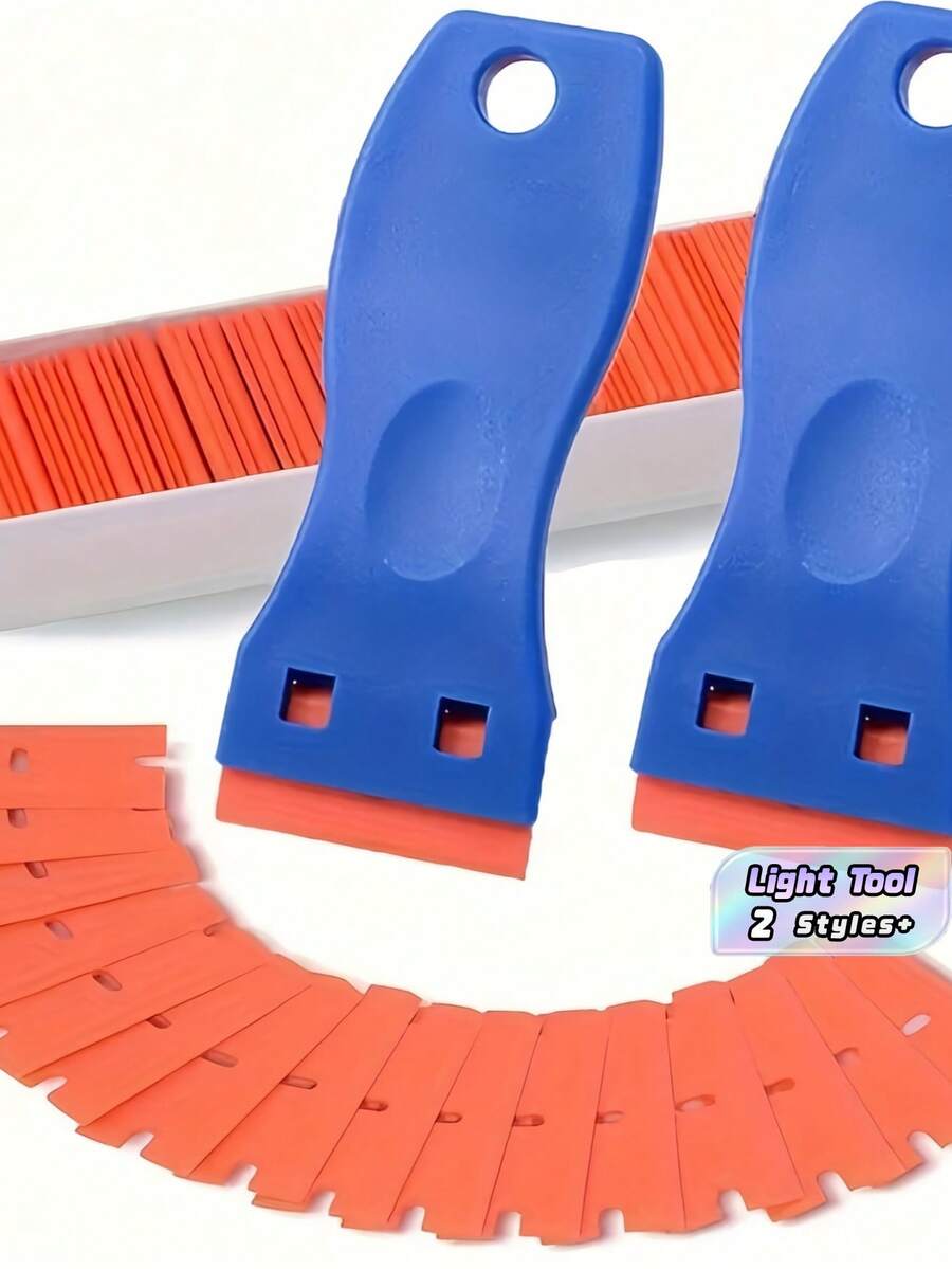 Versatile Multipurpose Plastic Scraper Reusable Non Scratch For Paint Stickers Labels Glue Removal Glass Window Car Floor Wall Bathroom Kitchen - Multicolor - View 1