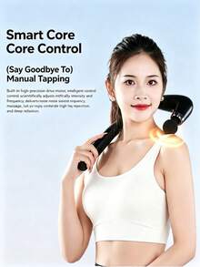Teckwe 1Set Ergonomic Long Handle ABS Fascia Gun 800mAh Portable Deep Tissue Muscle Massager Low Vibration Lightweight Relief Tool For Workout Office Daily Use Birthday Holiday Hot Practical Fitness Gift. - Multicolor - View 4