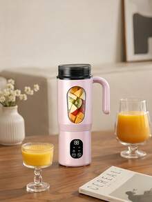 580ml Wireless Charging Juicer, Portable Electric Blender Cup With LCD Display And 12-Blade System, Ideal For Blending Fruits, Vegetables, And Smoothies, Features Simple Button Controls And USB-C Charging, 1300mAh, Pink - one size fits all - View 4