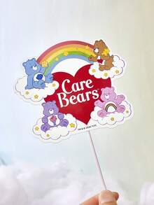 SHEIN X Care Bears 15件組生日派對裝飾插飾，甜點杯子蛋糕裝飾插飾，蛋糕裝飾 - 彩色 - 查看 2