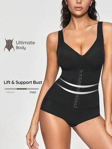SHAPORA 1pc Women's Bodysuit Shapewear - Black - View 2