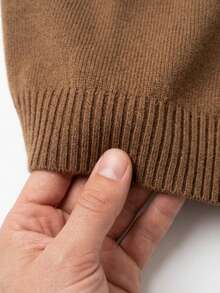 Manfinity Homme Men's Knight Pattern Crew Neck Casual Long Sleeve Sweater - Chocolate Brown - View 4