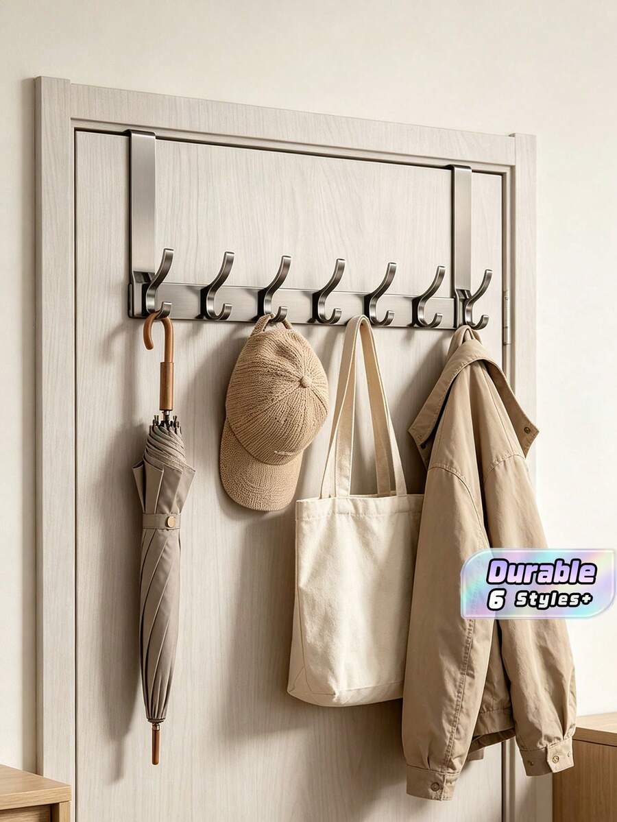 Heavy Duty Over The Door Hook Rack, No Drill Door Hanging Organizer For ...