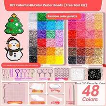MINKOJA 24/48/72 Colors Perler Beads 2.6mm Bead Craft Kit, Includes 1 Pegboard, Ironing Paper, Keychain, Tray, Tweezers, Suitable For DIY Jewelry, Pixel Art, Handicraft Decoration And Creative Projects, Christmas Gift - Multicolor - View 10