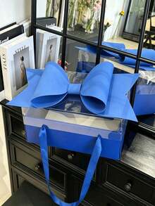 附手柄與緞帶蝴蝶結紙製禮品盒 1個,適用於花卉花藝、婚禮派對、生日,情人節裝飾禮品包裝盒 - 彩色 - 查看 14