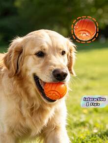 1 Rubber Pet Food Leakage Chewing Toy Ball - Orange - View 1