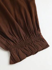 Sweetra Women's Spring/Summer Brown Sweet Commute Casual Jogger Pants, Loose Comfortable Soft Versatile Lightweight Casual Style - Brown - View 3