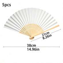 Foldable Paper Hand Fan-A Versatile, Solid-Colored Folding Fan Suitable For Home Use And Performance Props; A Modern-Style Folding Fan For Summer. - Multicolor - View 7