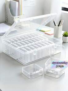 31 Piece Combination Bead Jewelry Storage Box, Transparent Plastic Sorting Set, 30 Small Boxes, 1 Large Box, Durable And Portable Handmade Container Suitable For DIY Handmade Bead Making Earrings, Rings, Necklaces, Small Items For Home Storage - transparent color - View 2
