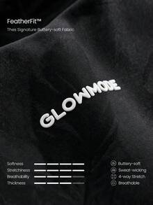 GLOWMODE FeatherFit™ Big Win 可拆式罩杯運動內衣，對比色滾邊，低衝擊，適合瑜伽、皮拉提斯、工作室、日常休閒穿著 - 黑色 - 查看 4