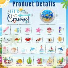 27-Piece Cruise Ship Magnet Set, Includes Adorable Sea Creatures & Plant Patterns, Perfect For Refrigerator, Cruise Ship Door, Car, Party Decorations, Fish, Crab, Shark, Boat Design - 27psc - View 6