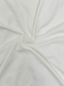 Solivie Women's Solid Color Patchwork Ruffle Trim Fitted Sleeveless Top Vacation White Summer Elegant - White - View 7