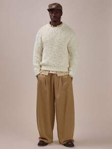Musero Boxy Fit Knit Weave Long Sleeve Jumper Spring Summer Essentials - Apricot - View 1