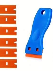 Versatile Multipurpose Plastic Scraper Reusable Non Scratch For Paint Stickers Labels Glue Removal Glass Window Car Floor Wall Bathroom Kitchen - Multicolor - View 8