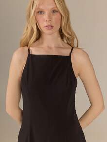 KÆRIA Hus Apron Neck Panelled Maxi Dress - Soft Lustre Weave With Mulberry Silk Blend - Black - Party Formal Modest Elegance Dinner Day Wedding Summer Classy - Black - View 8