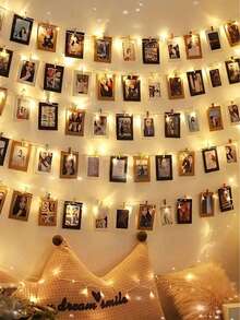 Set Of 10 Paper Photo Pennants-Hanging Photo Display For Weddings, Anniversaries, Birthdays, Festive Parties, Home Decor, And Tabletop Crafts (Includes Clips And Twine)-Christmas - Multicolor - View 5