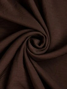 Cévolie Gaun Jumpsuit Vintage Cokelat dengan Leher V Dalam dan Lengan Mengembang, Kain Bertekstur, Desain Rok Dua Lapis 2 in 1, Serbaguna untuk Kencan, Perjalanan, Pesta, Gaya Hot Girl - Coklat - View 5
