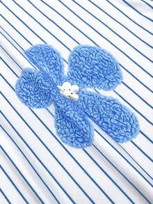 Resyla Striped 3D Floral Digital Print Pattern T-Shirt For Women - Multicolor - View 3