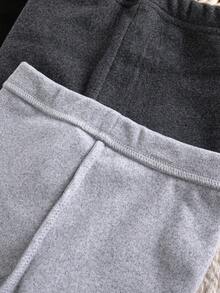 SHEIN Vintaside Kids 女嬰休閒極簡純色緊身內搭褲 3件組，秋冬款 - 彩色 - 查看 5
