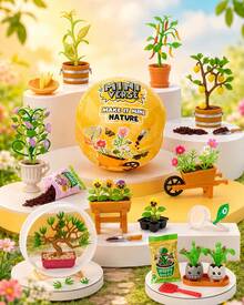 MGA Entertainment 1 قطعة كبسولة غموض طبيعية من MGA's Miniverse Make It Mini، طراز عشوائي، مجموعة حرفية DIY لحديقة مصغرة مع مشهد عربة الزهور، إكسسوارات نباتات صغيرة، ديكور قابل للجمع للعرض على المكتب والرف - متعدد الألوان - مشاهدة 1
