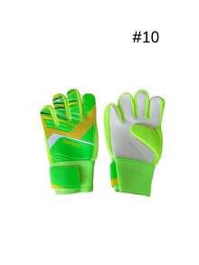 1 Pair Adult Soccer Goalkeeper Gloves With Finger Protection, Anti-Slip Wear Resistant Training Goalie Protective Gear - Green - View 11