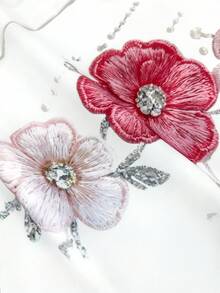 Resyla 女士花卉印花装饰领衬衫，宽松修身通勤白衬衫 - 彩色 - 查看 4