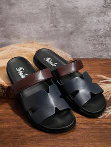SHUZIA Men's Cutout Adjustable Band Comfortable Slide Sandals - Multicolor - View 4