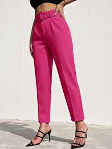 Aveloria Modichic Women's Solid Color Casual Versatile Daily Wear Long Pants - Hot Pink - View 3