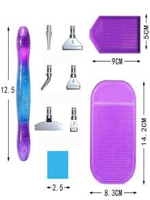 1pc New Diamond Painting Tool Set, Resin Diamond Pen With Replaceable Alloy Tips, Handmade DIY Accessory Kit - multicolor - View 2