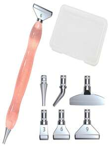 1pc New Diamond Painting Tool Set, Resin Diamond Pen With Replaceable Alloy Tips, Handmade DIY Accessory Kit - multicolor - View 3