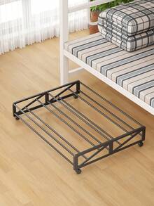 Steel Pipe With Wheel Bed Frame, Movable Shoe Rack, Bedside Storage, Corner Storage, Home Use, Entryway Sofa, Student Dormitory, Simple Shoe Rack. - Black - View 5