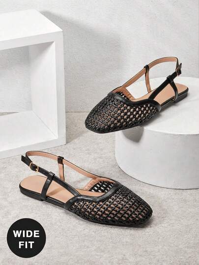 VACAZURE Women's Wide-Fit Round Toe Comfort Soft PU Slip On Flats Valentine's Day