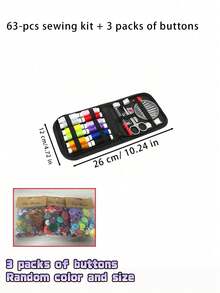 Kit de costura portátil para el hogar, kit de herramientas de costura multifuncional con botones surtidos para combinar, ideal para entusiastas del DIY - Multicolor - Ver 10