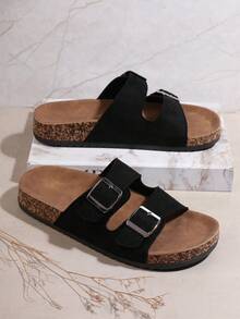 VACAZURE Summer Casual Versatile Simple Platform Sandals For Christmas Valentine's Day Summer Shoes - Black - View 3