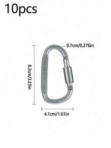 Aluminum Alloy D-Type Multi-Functional Outdoor Tactical Gear, Including Climbing Buckles, Locking Buckles, Quick-Release Hooks, Hooks, And Keychain Bottle Hooks. - Silver - View 11