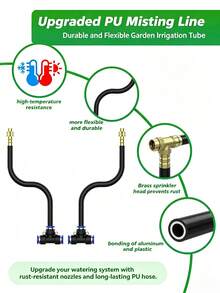 5‑M/10‑M/15‑M/20‑M DIY Greenhouse Garden Watering System, Universal Mist‑Cooling Kit Made Of Plastic, Electricity‑Free, Compliant With European And American Thread Standards, Suitable For Plant And Courtyard Mist Cooling - multicolor - View 9