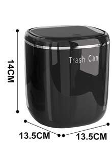 1 Lidded Storage Box, Mini Desktop Trash Can. Suitable For Desktops, Bedside Tables, Bedrooms And Office Desks As A Wastebasket. Features One-Touch Lid Opening Design. Simple Nordic-Style Waste Storage Box For Students, Ideal For Homes And Offices. - multicolor - View 8