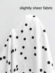 Silhoulove 大码女式复古白色波点V领褶皱连衣裙，饰有花卉图案，层叠泡泡裙摆，优雅法式风格，适合海滩度假、性感派对、音乐节、情人节、约会等场合，休闲浪漫短款连衣裙 - 黑與白 - 查看 6