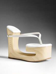 Denimoi Women's Asymmetric Heel Design Fashionable Sandals - White - View 1