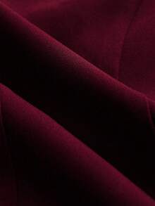 Yalmera Women's Solid Color Button Formal Fitted Vest Jacket - Burgundy - View 9