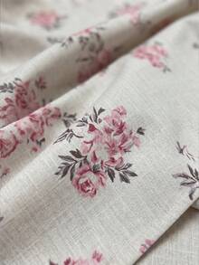 Balvessa Top col rond pour femmes en automne, blouse ample tissée à manches bouffantes vintage avec motif floral discret, chemise bohème à manches lanternes rose à motif floral discret, convient pour les trajets quotidiens et les vacances - Nude - Voir 4