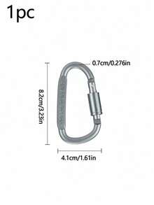 Aluminum Alloy D-Type Multi-Functional Outdoor Tactical Gear, Including Climbing Buckles, Locking Buckles, Quick-Release Hooks, Hooks, And Keychain Bottle Hooks. - Silver - View 10