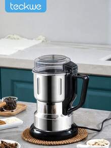 Teckwe 1 Buah Penggiling Listrik Stainless Steel Kapasitas Besar dengan Steker Standar Eropa, Multifungsi, Kecepatan Tinggi, Penggiling Halus, Mesin Pembuat Bubuk Mini, Penggiling Listrik, Penggiling Biji Kopi, Peralatan Rumah Tangga Dapur Sehari-hari, Alat Penggiling - MultiWarna - View 2