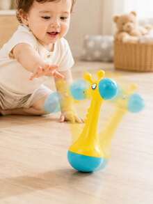 Bright Yellow Giraffe Baby Rattle, Baby Shower & 1st Birthday Gift, Maraca Rattle Toy, Sensory Sound Toy For Infants, Visual Auditory Stimulation Toy, Newborn Grasping Training Toy, Early Learning Baby Toy, Colorful Rattle Shaker - Multicolor - View 7