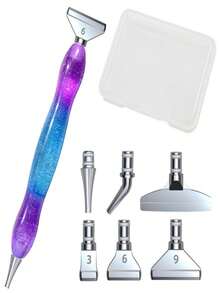 1pc New Diamond Painting Tool Set, Resin Diamond Pen With Replaceable Alloy Tips, Handmade DIY Accessory Kit - multicolor - View 7