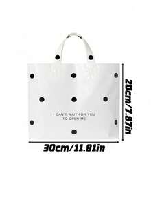 20 Pack Thickened Plastic Gift Tote Bag, Valentine's Day Party Gift Bag, Pink Simple Style Gift Bag, Light And Easy To Carry, Pink And White Dot Pattern, Suitable For Wedding, Shopping, Birthday Gift And Party Prize Bag - White - View 4
