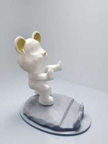 1pc Cartoon Bear Shaped Phone Stand Compatible For Mobile Phones And Tablets Suitable For Desktops Bedside Tables Living Rooms Study Rooms Bedrooms Gifts Back To School - A - View 6