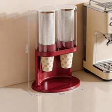 Disposable Cup Holder With Cup Extractor, No Drilling Required, Suitable For Home Storage, Commercial Coffee Shops, Bar Counters, And Wall-Mounted Use For Restaurant Paper Cups. - Red - View 5
