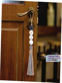 Festive Christmas Beaded Tassel Garland Decor, Snowman Bead String Ornaments, Hanging Holiday Decorations For Christmas Tree, Wall, Fireplace, Indoor Home Party - one size fits all - View 1
